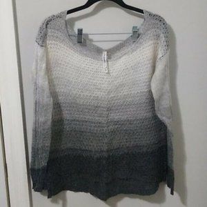 Aeropostle Gray and White Striped Sweater Size M